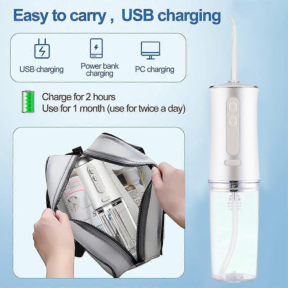Cordless Water Dental Flosser, Rechargeable High-Pressure Oral Irrigator with Multiple Flossing Modes for Effective Braces & Bridges Care