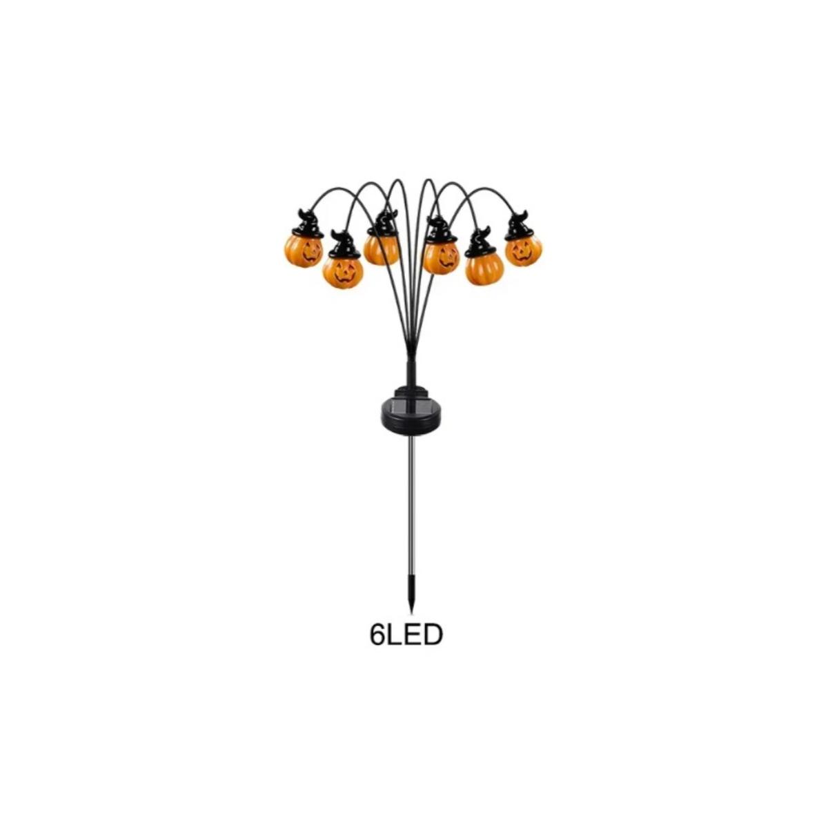 

4 шт. Хэллоуин Солнечные фонари в виде тыкв для дорожки Страшные солнечные маркерные огни Тематика фестиваля Водонепроницаемые уличные праздничные принадлежности 6LED 1PC