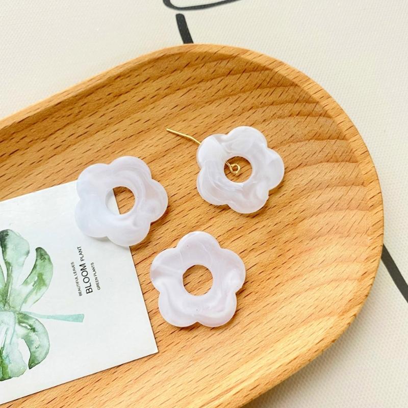 Acrylic Matte Flower Pendant Ornament Hollow Five Petal Floral Charm Jewelry DIY Supplies for Necklace Bracelet Making