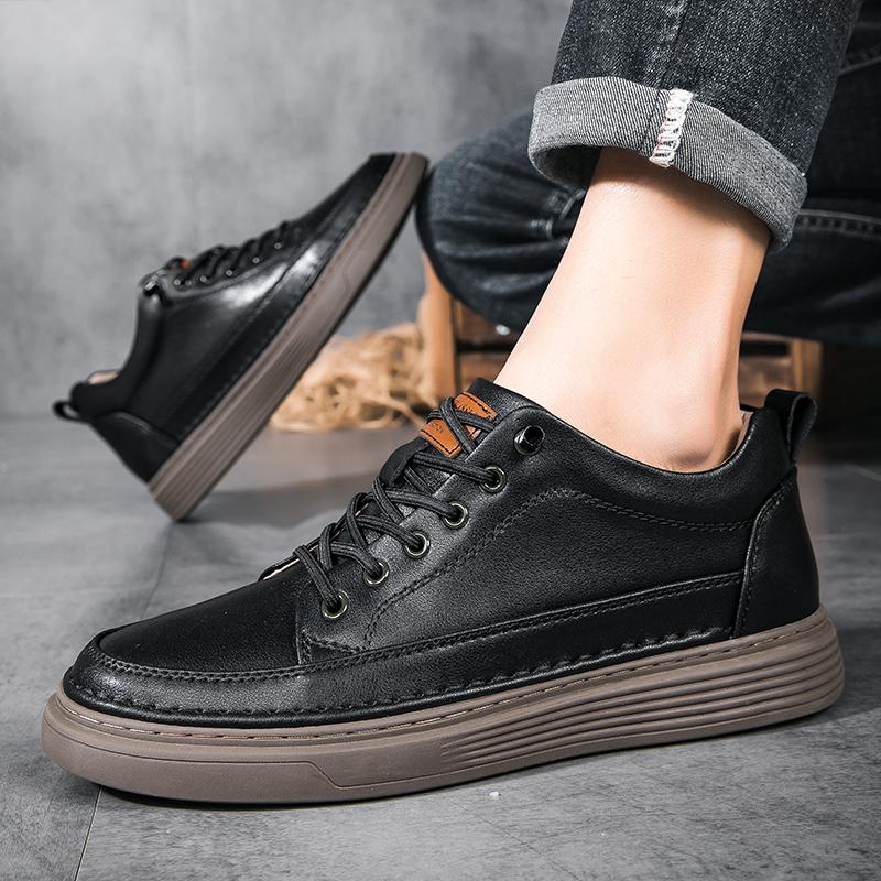 Fashion Luxury Brand Genuine Leather Men Breathable Board Shoes Comfy Casual Outdoor Walking Oxford Shoes New Flat Designer Lace-Up Shoe