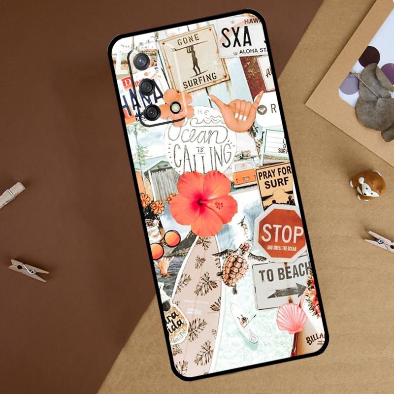 Summer Beach Collage For Oppo A40 A60 A80 A74 A94 A54 A18 A38 A58 A78 A98 A16 A76 A96 A15 A57S A17 A77 Phone Case