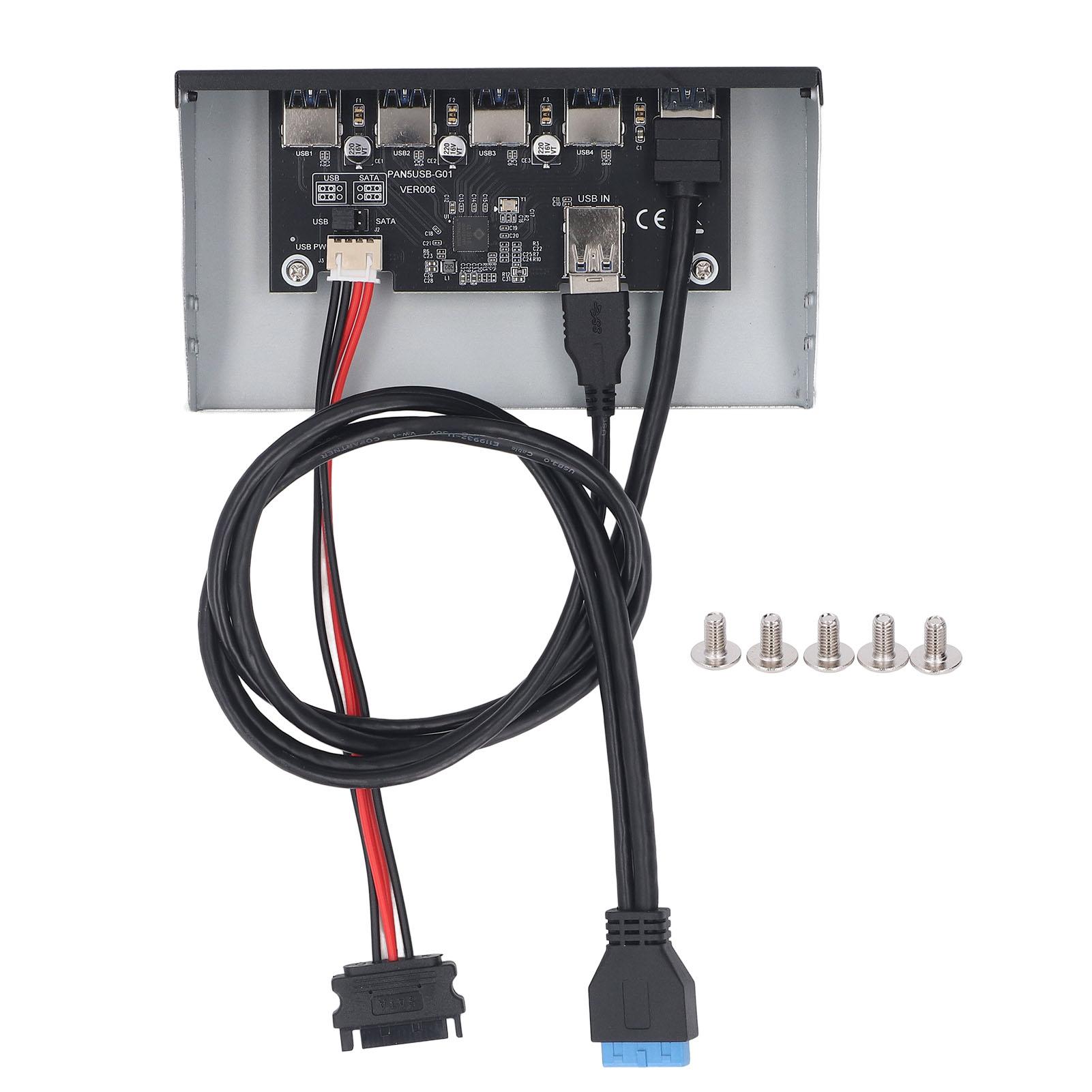 

Front Panel USB Hub 5xUSB3.2 GEN1 19 Pin 5.25 Inch Optical Drive Front Panel for WIN7 8 10 2003 for OS X for LINUX