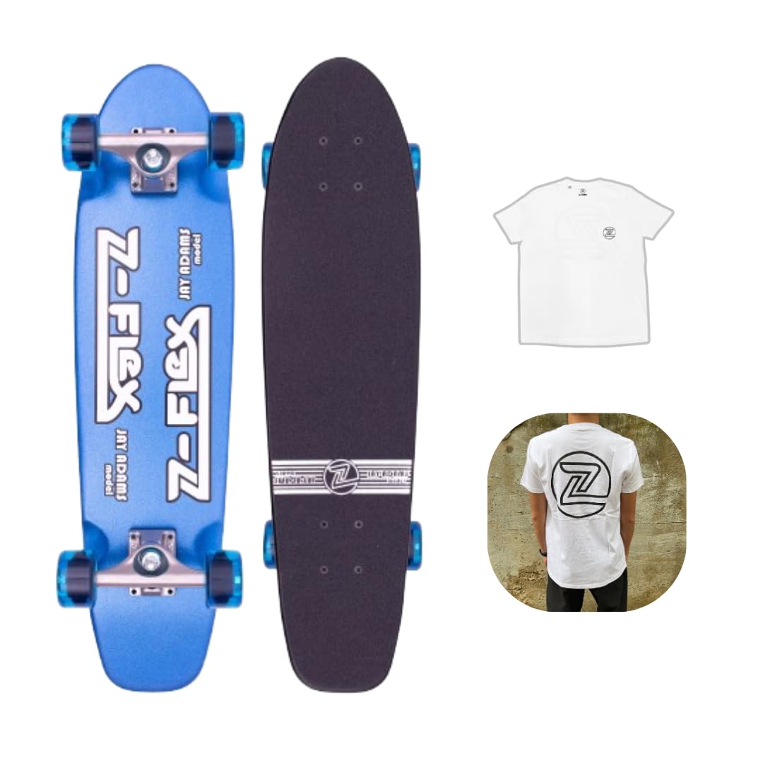 

Скейтборды BLUE METAL Карманный набор WHITE XL [Эксклюзив Amazon] Z-Flex Z-CRUISER 29-дюймовый Футболки Z-Crew Z00SL1-3 белый