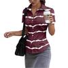 Women Short Sleeve Collared Shirt Slim Fit Button Down Casual Office Workwear Blouse Stretch Fabric Summer Top