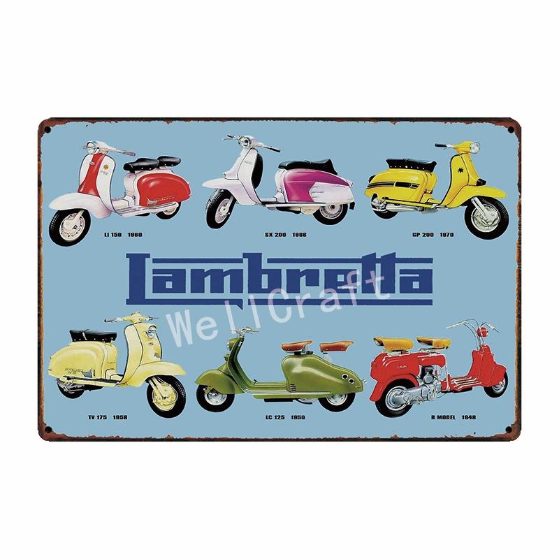 [ WellCraft ] Lambretta Motor Tin Sign Home Wall Plaque Painting Store Decor 20*30 CM FG-204