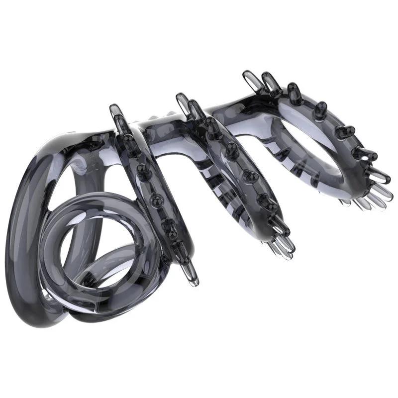 Männlicher Penisring Hoden Bondage Verzögerung Ejakulation Sexspielzeug für Männer Paare Flirten Spiele für Erwachsene Weich Wiederverwendbar