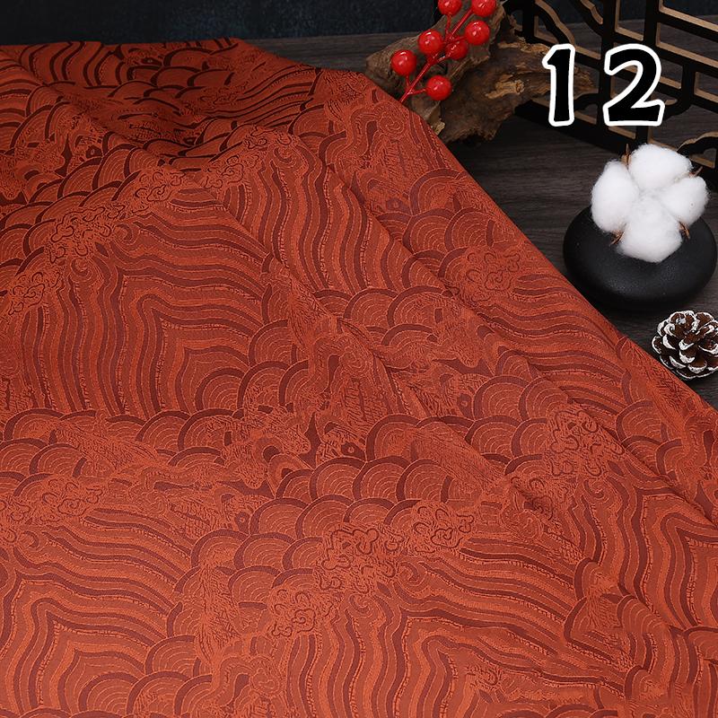 100x150cm Meerwasser Wolke Welle Jacquard Brokatstoff Chinesischer Stil Damast Satin DIY Nähen Hanfu Cheongsam Antikes Kostüm