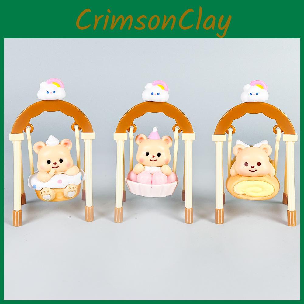 Bear Butter Yellow Swing Action Figure With Pvc Material For Gift And Collection