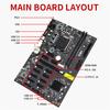 B250 BTC Mining Motherboard with 12 PCIE Slots for Video Cards, DDR4 DIMM, SATA3. 0, Supports VGA