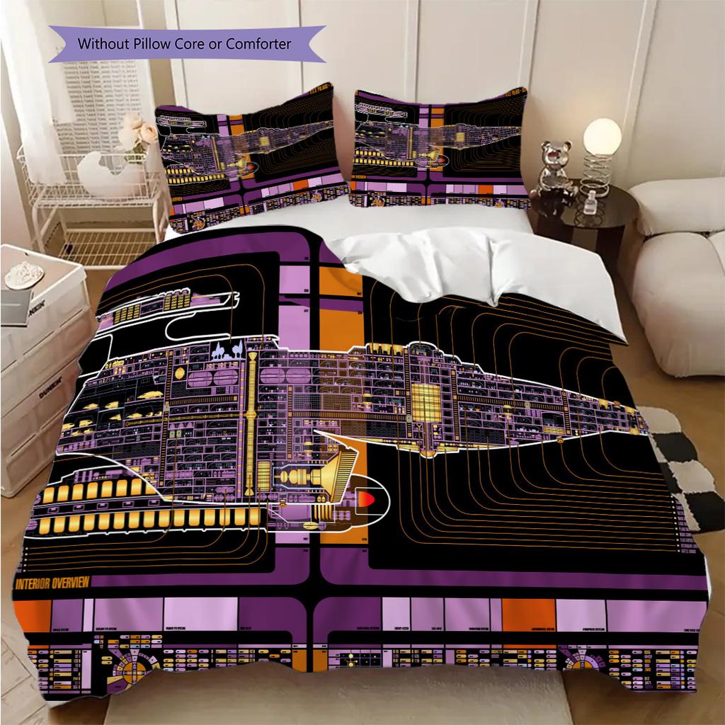 Starship Cosmic Clouds Threepiece Set 1 Duvet Cover 2 Pillowcase Without Core Duvet Cover And Pillowcase Soft And Comfortable Bedding Set