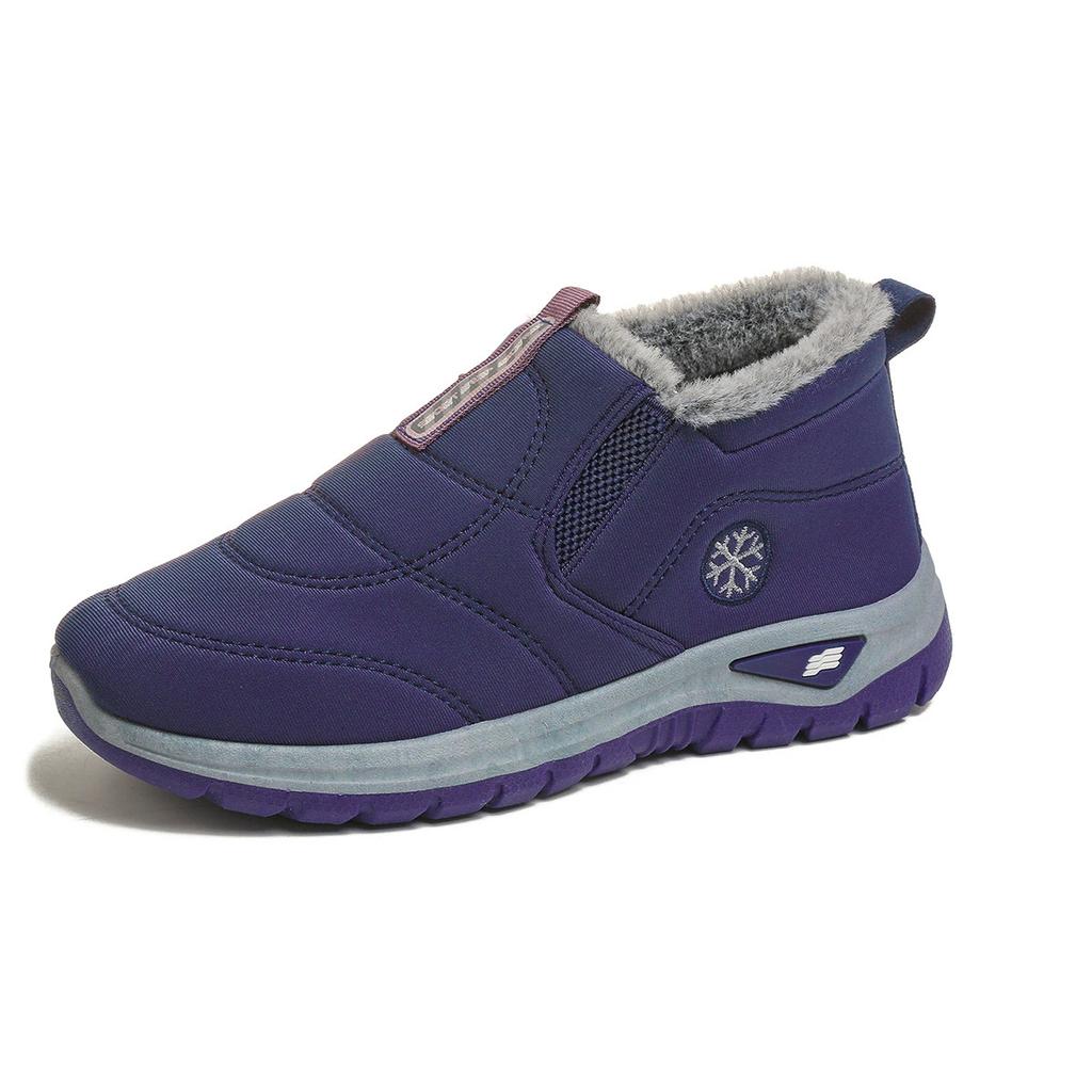 Winter Women's Snow Boots Fleece and Thickened Warm Cotton Shoes Anti-slip Waterproof and Oil-proof Comfortable Mom Shoes