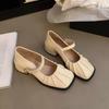 Fashion Ladies Pumps Square Toe with Medium Heels Chunky Women's Shoes Mary Jane Block Heel Spring Popular Quick Delivery Wholesale Y2k