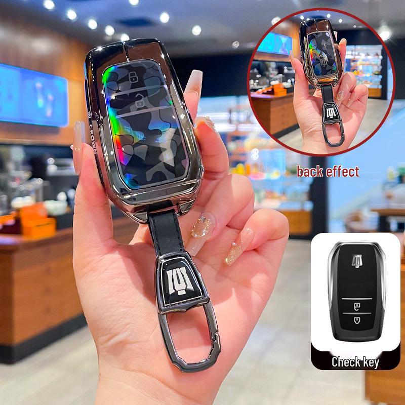 Premium Metal Buckle Full-Cover Key Case for 2024 Toyota Crown Land Cruiser