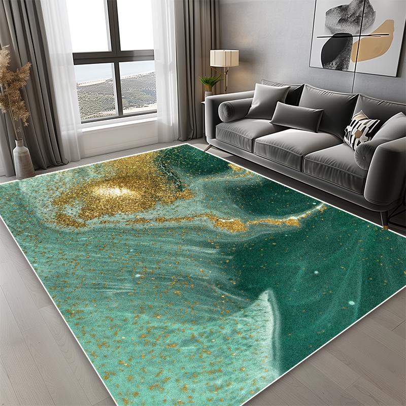 Severský moderní koberec se zlatou linií do obývacího pokoje, luxusní domácí dekorace, protiskluzový koberec velkých rozměrů pod pohovku, ložnice, šatna, vchodová rohožka