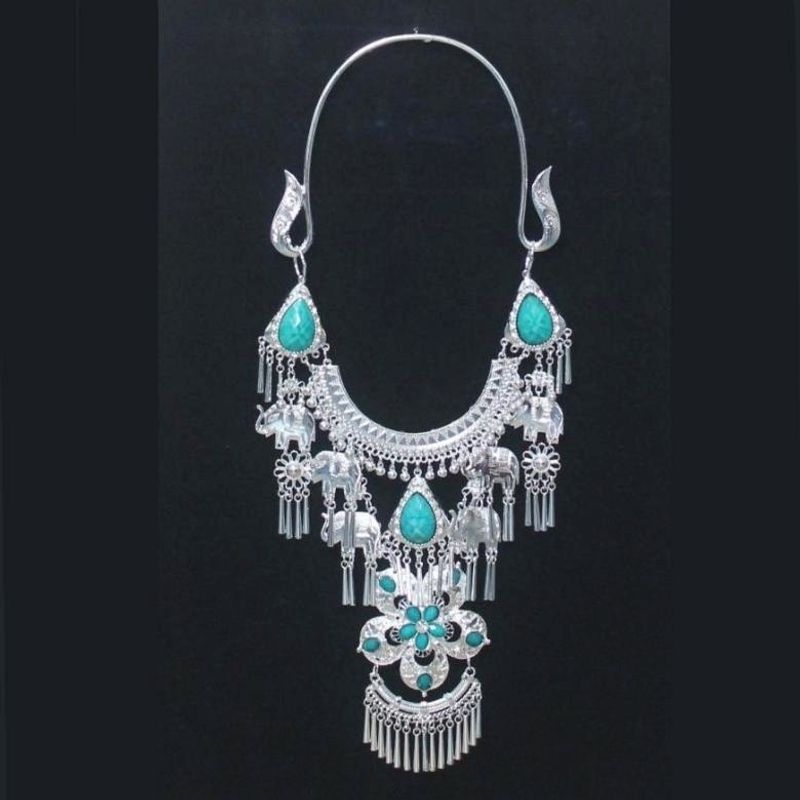 

Новое поступление Серебряные украшения Воротник Головной убор Мяо Серебряная шляпа Этнический сценический костюм Взрослые и дети носят Серебряные украшения Воротник Sky Blue Other sizes