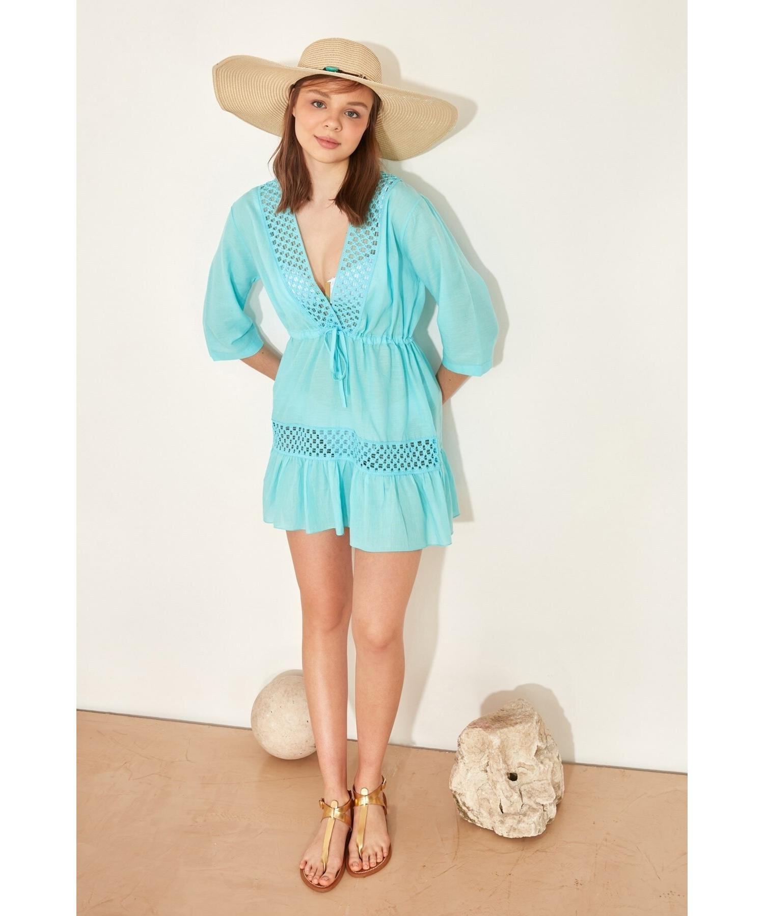 

Женское Пляжное Платье Парео 22120 Бирюзовый