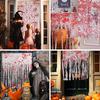 Halloween Blood Stain Pattern Decorative Red Palm Pattern Ornament Theme Background Cloth Bar Hanging Home Party 100*165cm