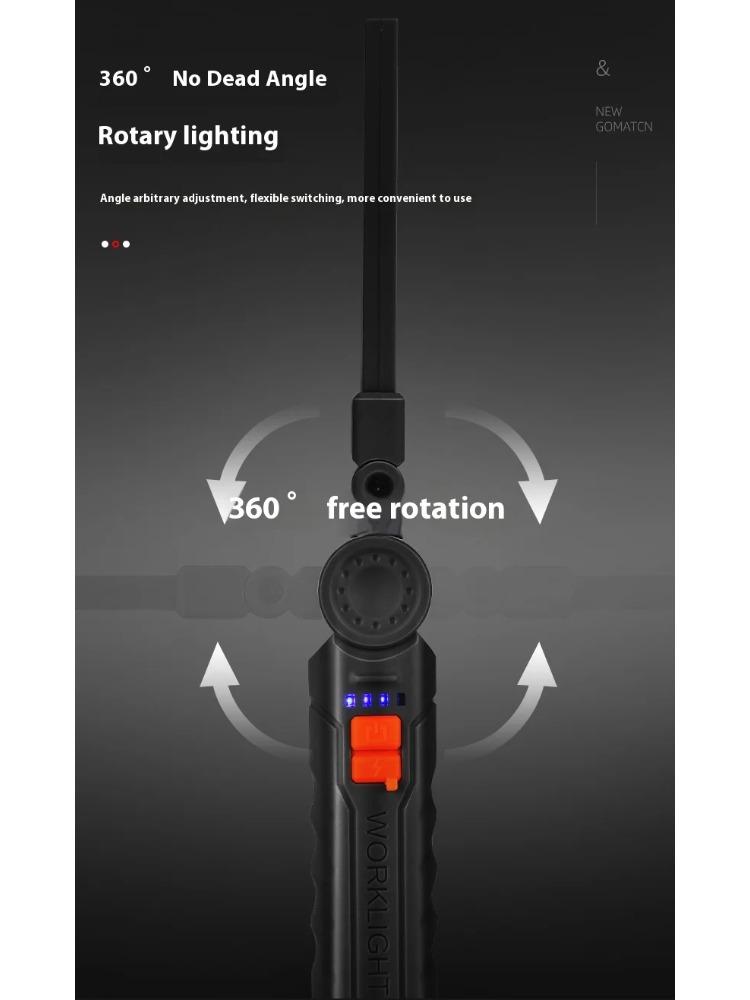450LM COB LED Worklight Flashlight USB-C 800mA Work Light Magnetic 360° Garage Repair Inspection Lamp 4Mode Pocket Flood Light