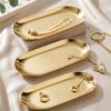 3 Pieces of Oval Metal Jewelry Trays - Multi-functional Stainless Steel Cosmetic Storage Box, Bathroom Accessory Storage Box