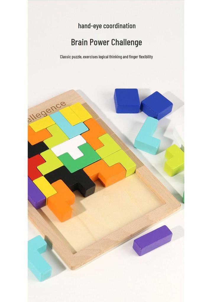 3D Tetris Blocks Puzzle for Kids, Ages 3-6 – Montessori Educational Toy for Early Learning