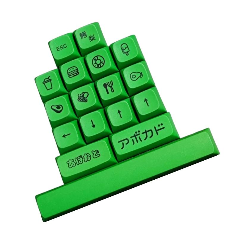 

17Keys XDA Profile Bees Keycap PBT Dye Sublimation KeyCaps 6.25U For Mechanical Keyboard DIY 61 64 84 96 зелёный