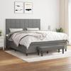 3136614 vidaXL Bed with Box Spring and Mattress Dark Grey 180x200cm Fabric