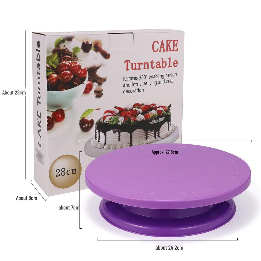 Rotating Cake Decorating Stand - Lightweight & Stable Plastic Turntable