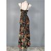 Foreign Trade Order Lu's Home Sling Flocking Flowers Sling Backless Slimming Elegant Fashion Socialite Party Sheath Dress