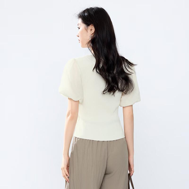 JOY SPEAKER Stylish Short-Sleeve V-Neck Blouse