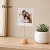 Place Card Holder Wood with Metal Clip, Small Table Number Name Sign Waterproof Wooden Clip Holder, Memo Note Photo Stand for Wedding Party Restaurant