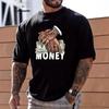 Summer Round Neck Money Graphic Printed T-shirts Fashionable Casual Pure Cotton Short Sleeved Men's T-shirts