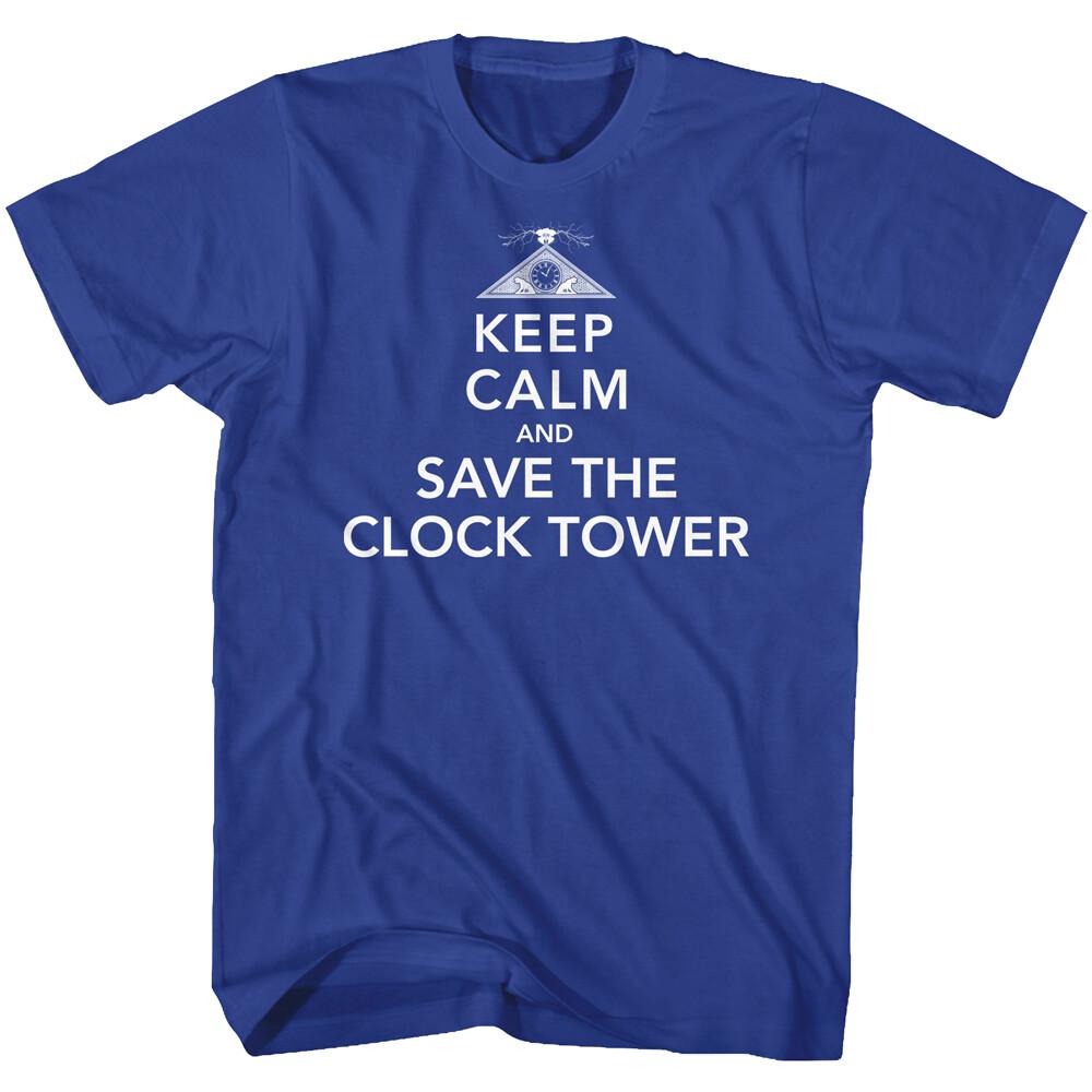 Back To The Future Movie Keep Calm And Save The Clock Tower Men T Shirt XL