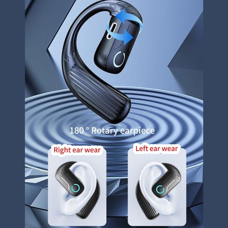 Single Ear Earpiece Wireless Business Headphones Earbuds Bluetooth-compatible Earphone Over Ear Buds Noise Reduction