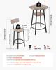 Bar Table, 3PCS 596.9mm Bars Tables Set, Bar Tables and Chair Set with Rounded Corner Design, Round Pub Table with Two Stools for Office Desk,