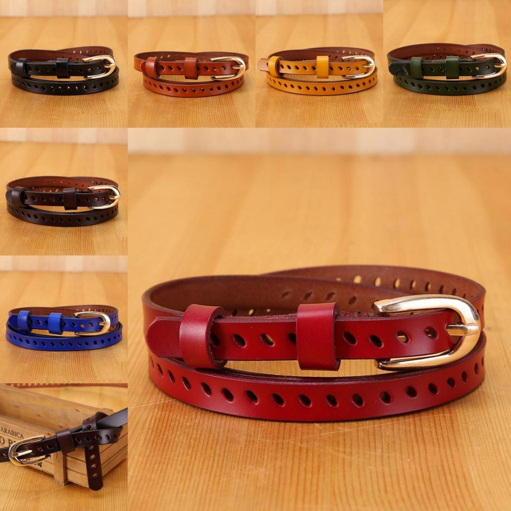Trendy Cowhide Genuine Leather Waist Belt Women Alloy Clasp Multiple Colors