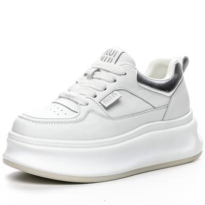 7cm New Air Mesh Synthetic Microfiber Leather Chunky Sneaker Spring Hollow Platform Autumn Women Flats Shoes Sandals Summer
