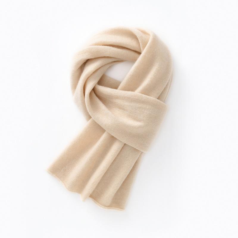Warm Cashmere Scarf for All: Versatile, Thick Pure Wool, Solid Color, Long Neck Scarf for Men, Women, & Kids - Perfect for Autumn & Winter.