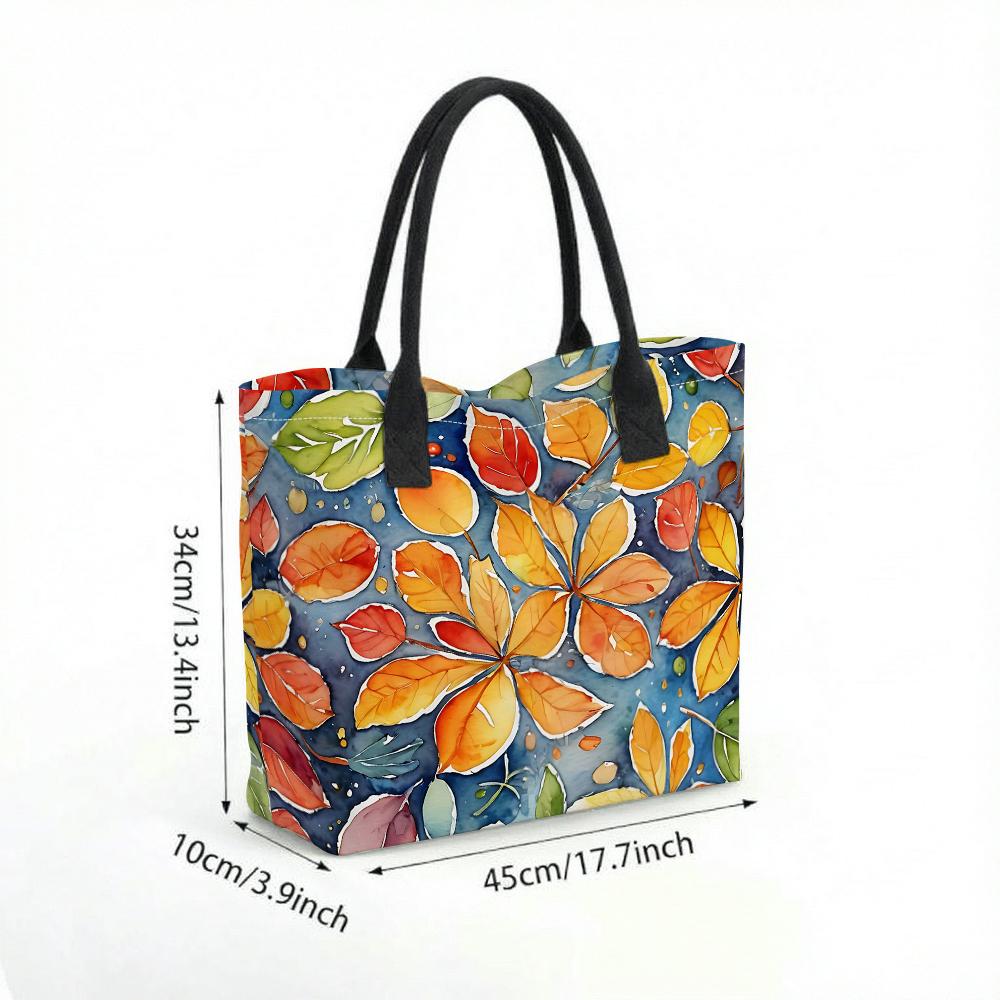 Fall Leaves Print Large Tote Bag Casual Handbag for Daily Use