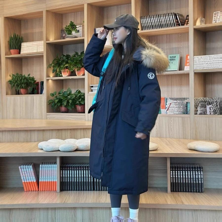 

Длинное пуховое пальто выше колена с кабельным узором для женщин, зима, новый корейский стиль, свободное, толстое, на пуху и хлопке, рабочая верхняя одежда M циан