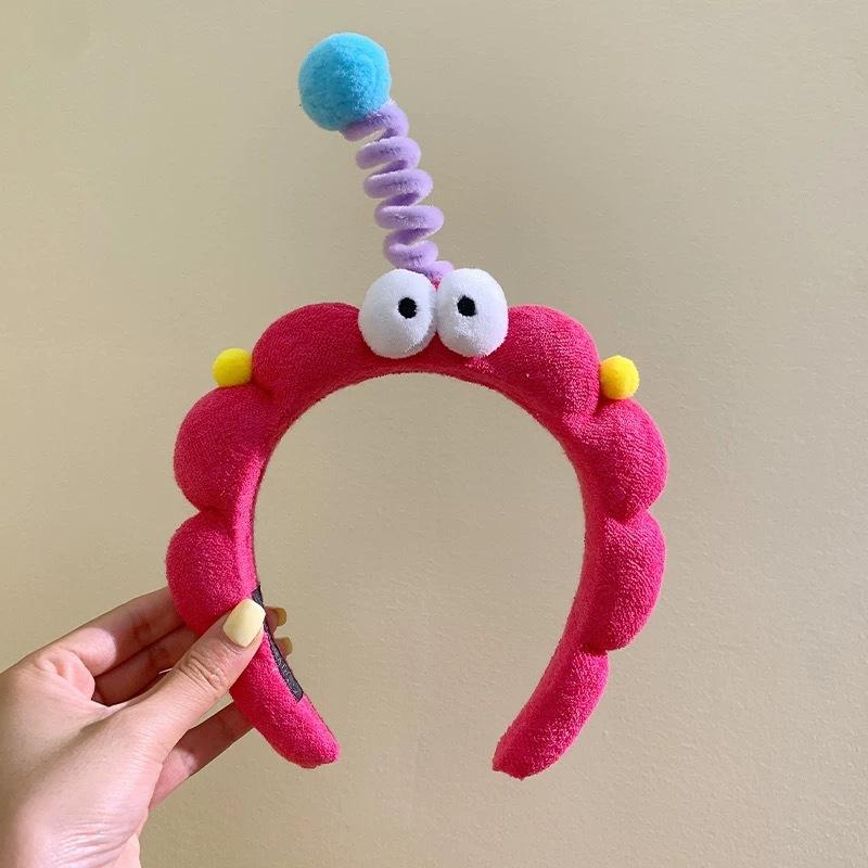 Cute and Fun Headband with Big Eyes, Plush Headband, High Skull Top, Face Wash, Pressure Headband, Photo for Women