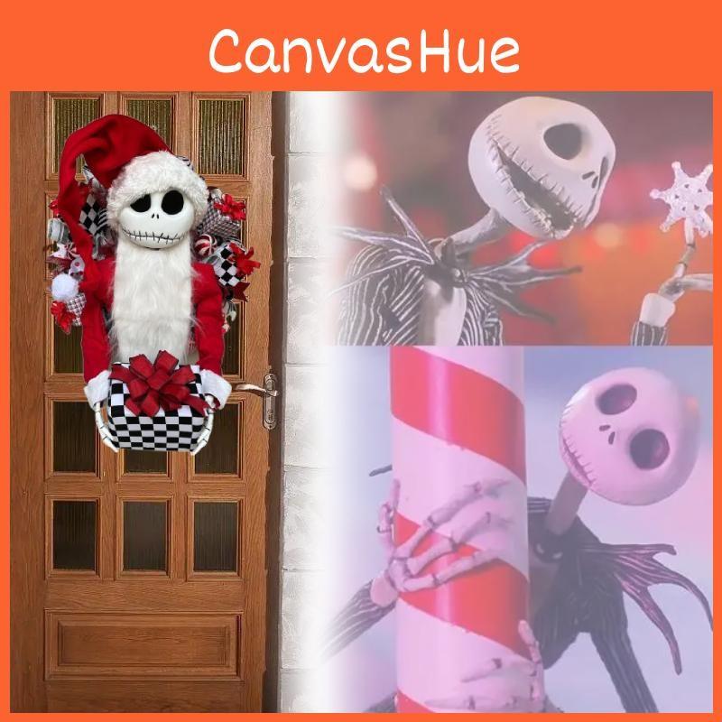Skellington Nightmare Jack Before Christmas Inspired Shabby Chic Rag Wreath