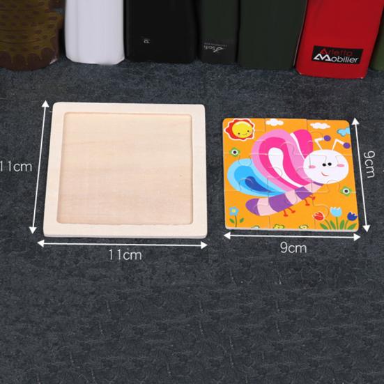 9 Stück Holz Cartoon Tiere Kinder Puzzle Spielzeug Lernen Bildung Panel