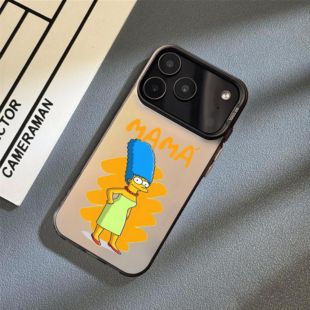 Cute S-SimpsonS Family Phone Case For iPhone 17 16 15 14 13 12 11 Pro Max Air Matte Laser Aurora Shockproof Funda