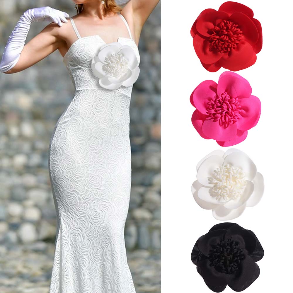 Evening Dress 3D Large Flower Patch Chest Flower Handmade Clothing Patch Brooch Accessories Clothes Appliques Sewing