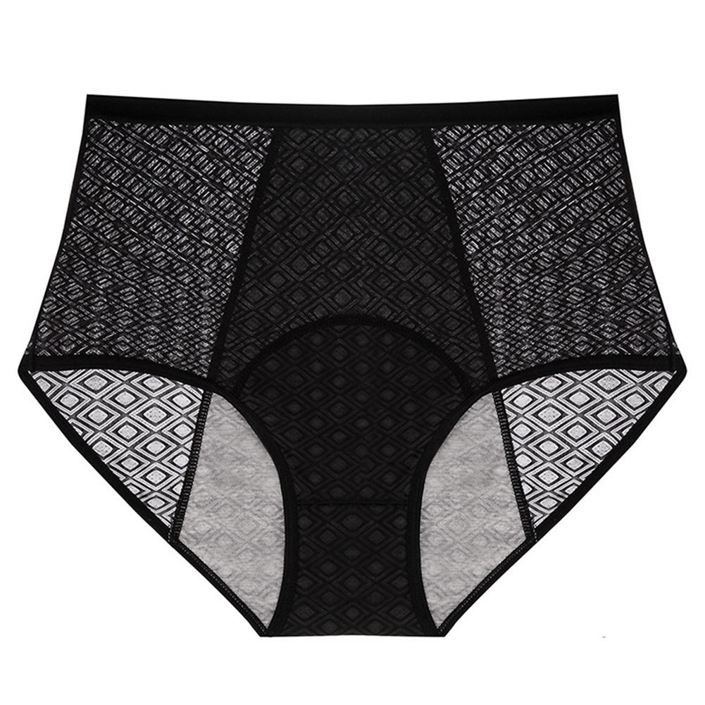 Women's High-Waisted Breathable Period Briefs Elastic Leak-proof Panties