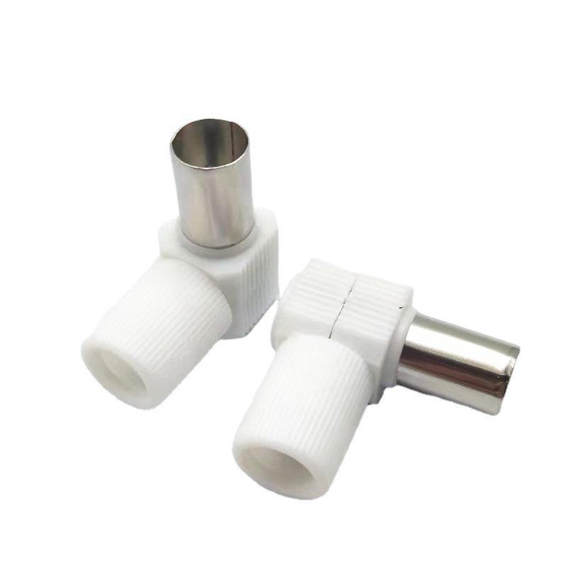 90° TV Cable RF Connector - 9.5mm Solder-Free Antenna Male Plug