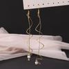 Luxury Flower Diamond Tassel Long Earrings: Elegant Alloy Leaf Design