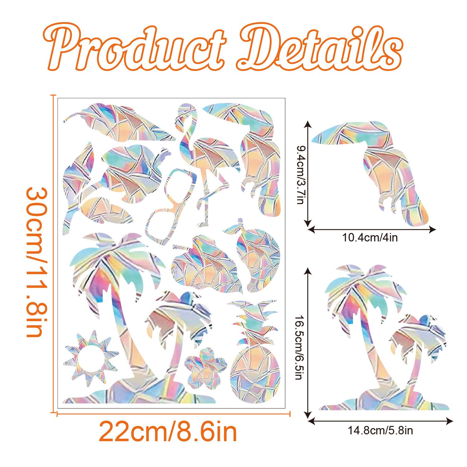 

Sun Catcher PVC Glass Window Stickers Butterfly Flamingo Suncatcher Wallpaper Rainbow Prisms Sticker Summer Party Home Decor