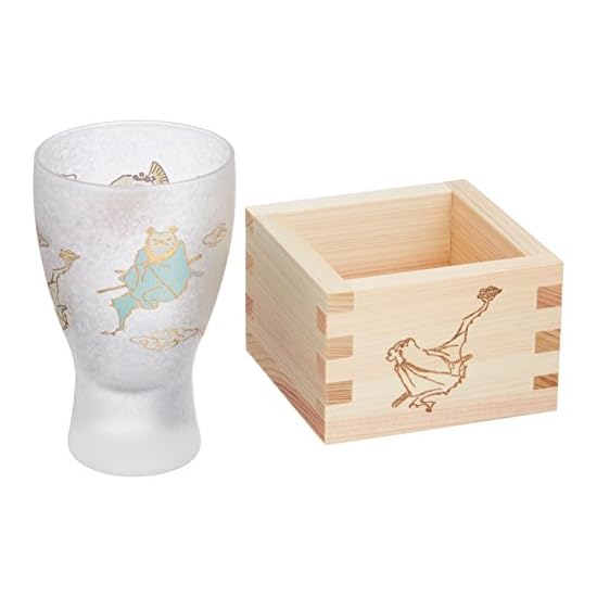 ADERIA Premium Nippon Taste Sake Glass Lucky Animals Bat Masu Sake Glass 100ml Made in Japan Gift Bo