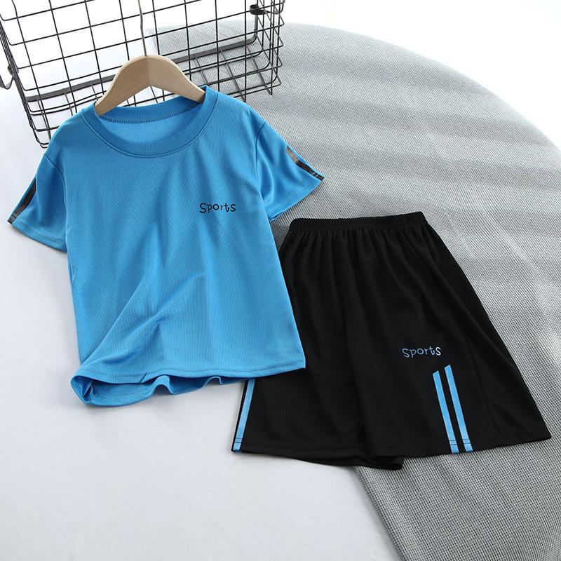 Summer Quick-Dry T-Shirt & Shorts Set - Casual Crew Neck, Slight Stretch Fabric
